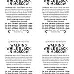 4UP Postcard Back for Kurkendaal's "WALKING WHILE BLACK IN MOSCOW"